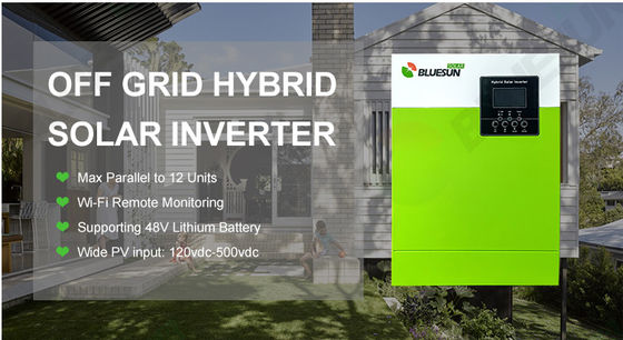 Uso doméstico 5.5KW Off Grid sistema solar 220/230V Inverter solar com verde