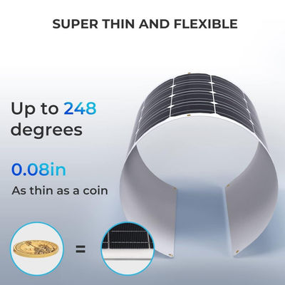 RV marinha fina 100w Flexível painel solar célula IP68 impermeável ODM