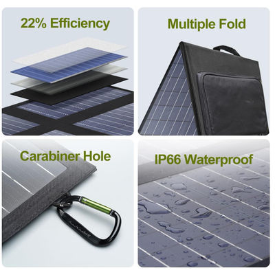 IP67 impermeável painel solar portátil carregador dobrável 60W para laptop celular