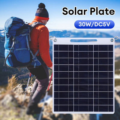 Painel solar portátil de silicone policristalino dobrável para caminhadas módulo solar 30W