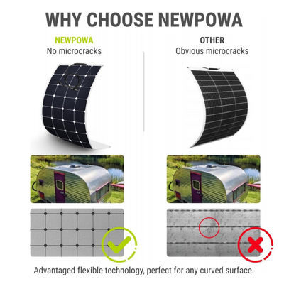 Módulos de painéis solares monocristalinos semiflexíveis 100W 12 Volt OEM