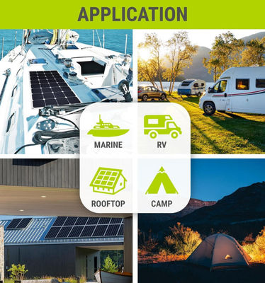 Módulos de painéis solares monocristalinos semiflexíveis 100W 12 Volt OEM