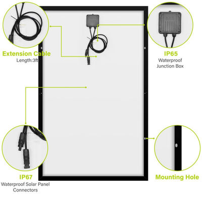 250W 15V painel solar monocristalino flexível para RV Marine