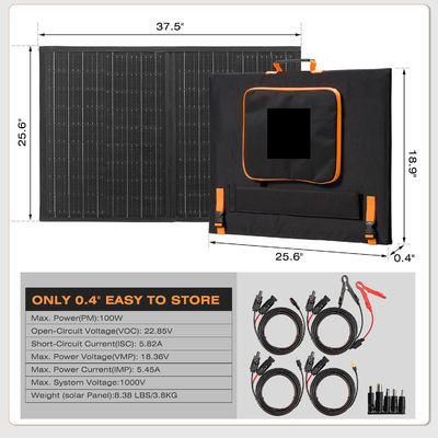 Kit de painéis solares portáteis para acampar