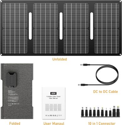 Painel Solar Portátil de 40 W 15 V tomada de corrente contínua para caminhadas ao ar livre
