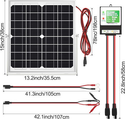20W 12V painel solar carregador de bateria trickle mantentor para motocicleta automóvel