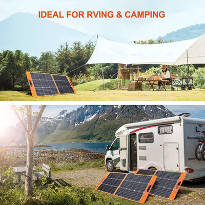 Pacote de sistema solar de RV 100W dobrável para caminhadas de acampamento