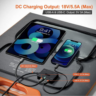Pacote de sistema solar de RV 100W dobrável para caminhadas de acampamento