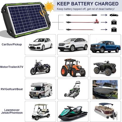 10W 12V Waterproof Solar Battery Charger Maintainer para Car Boat Marine RV