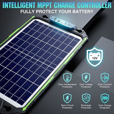 10W 12V Waterproof Solar Battery Charger Maintainer para Car Boat Marine RV