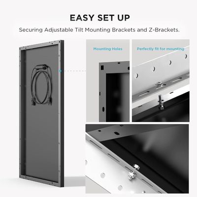 12V 100W resistente à água painel solar rígido módulos fotovoltaicos mono alta eficiência