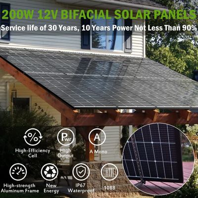 200W painéis solares monocristalinos Pv módulo 12V 10BB para RV casa