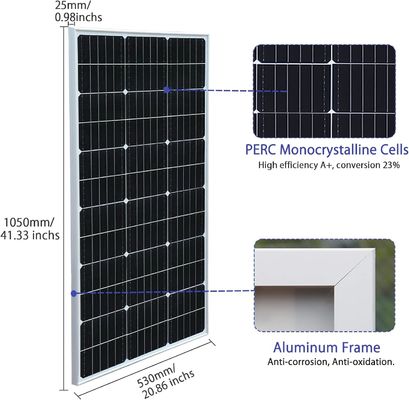 200 Watt 24 V Painel Solar Rígido Módulo Monocristalino Sistema Off Grid