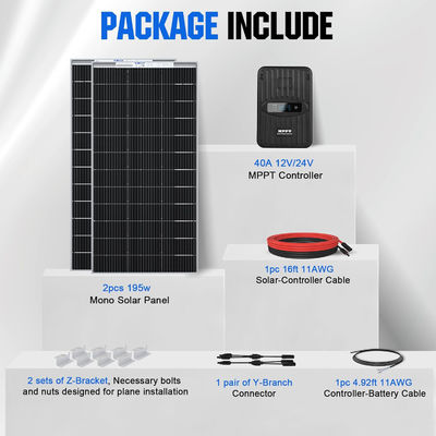 Kit de painéis solares monocristalinos MPPT Off Grid 400 Watt 12V