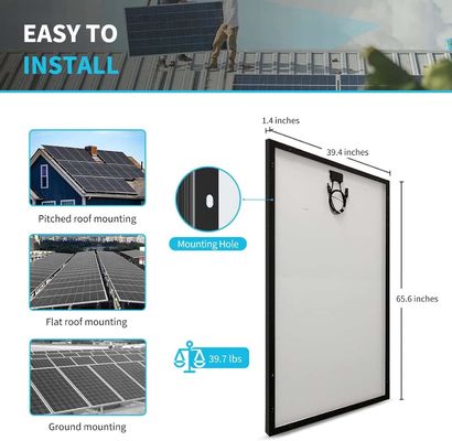24V 320W painel solar monocristalino em off-grid para RV trailers
