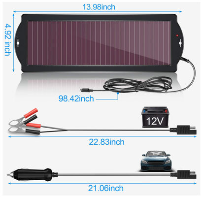 Carregador Solar Trickle Portátil Banco de Energia 1.8W 12V carregamento solar à prova d'água