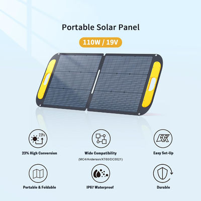 Painel solar híbrido portátil mono 110W 19V IP67 impermeável