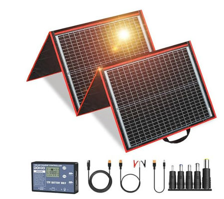 FT160 Sistema de carregador de células solares flexíveis portáteis 160W 18V com ABS preto