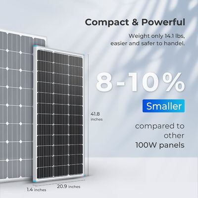 Painéis solares de balcão monocristalino fotovoltaicos 100 Watt 12V OEM