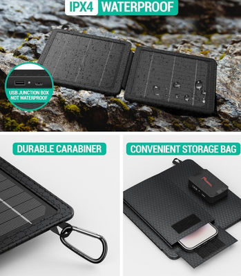 Banco de carregador solar portátil de 10W para acampamento 5V 2A impermeável IPX4