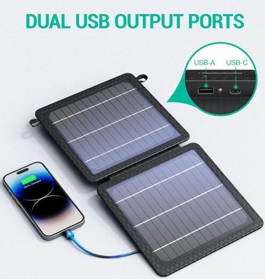 Banco de carregador solar portátil de 10W para acampamento 5V 2A impermeável IPX4