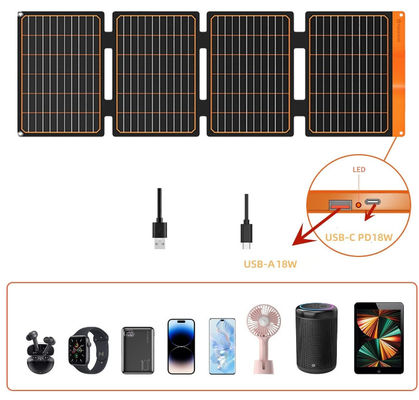 Modulo fotovoltaico monocristalino portátil USB dobrável