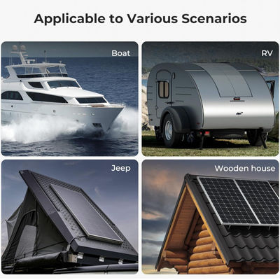 ETFE preto 100 Watt Painel Solar Monocristalino Flexível Célula solar para iate, campistas, RV, 4WD