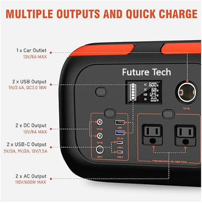 FTMB600 Estação de Energia Portátil 300W,600W Backup Lithium Battery Pack Bank