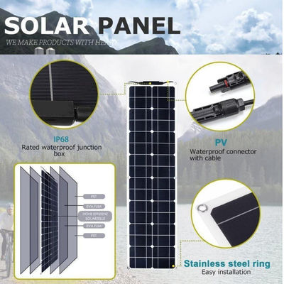 Kit de painéis solares monocristalinos USB de 300W para autocaravanas 50A 12-24V