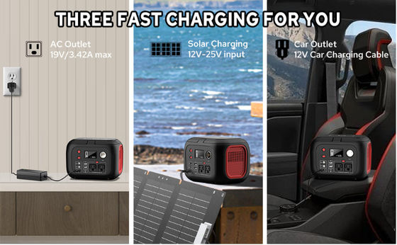 FTB70000 Power Bank com gerador solar de 350W, painel solar de 60W e kit de luz LED USB de 10W