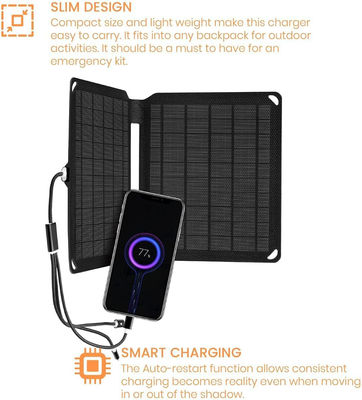 Carregadores de painéis solares de emergência portáteis de células solares monocristalinas ETFE 10W 5V