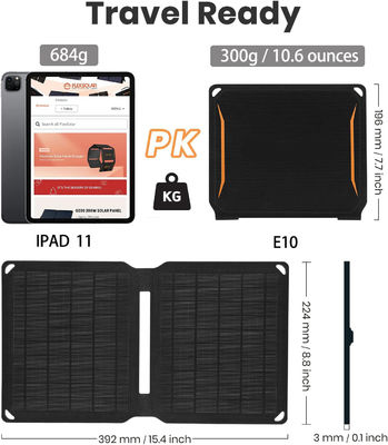 Carregadores de painéis solares de emergência portáteis de células solares monocristalinas ETFE 10W 5V