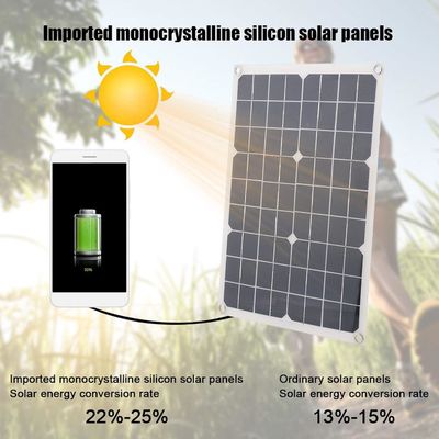 Painel Solar Portátil Leve Célula Monocristalina 100W 12/24V Saída USB