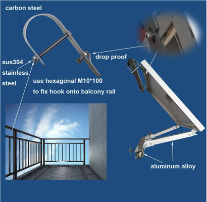 Acessórios para painéis solares com inclinação ajustável Brackets de montagem de aço inoxidável