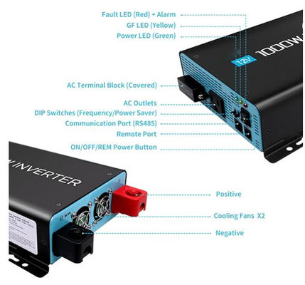 FTB1000 Inverter Solar Off-Grid MPPT para Sistema Solar Off-Grid com preto