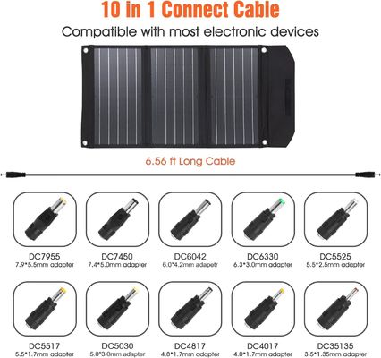 Kit de carregador de painéis solares portáteis dobráveis de 30W para acampamento ao ar livre