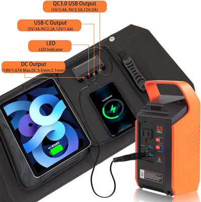 Kit de carregador de painéis solares portáteis dobráveis de 30W para acampamento ao ar livre