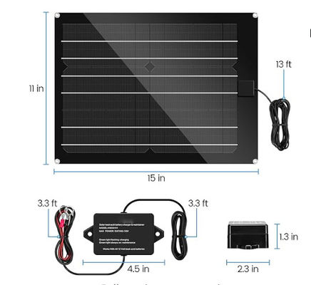 Kit de painéis solares FTBM15 Controlador de carga MPPT incorporado Impermeável com preto