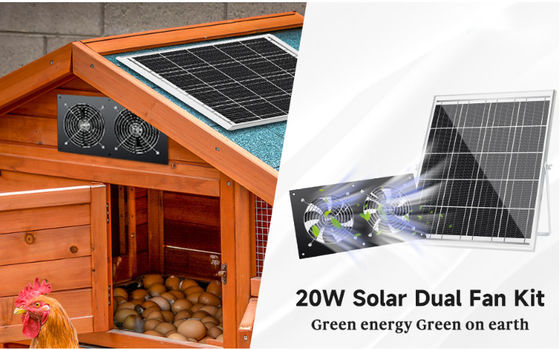 Kit de painéis solares externos FTB20 Com ventilador de escape para galinheiro IP65 à prova de água