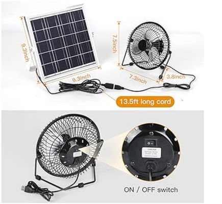 FTB10 Ventilador de escape de painel solar 6 polegadas Ventilador movido a energia solar Alto fluxo de ar 2000RPM 36dB