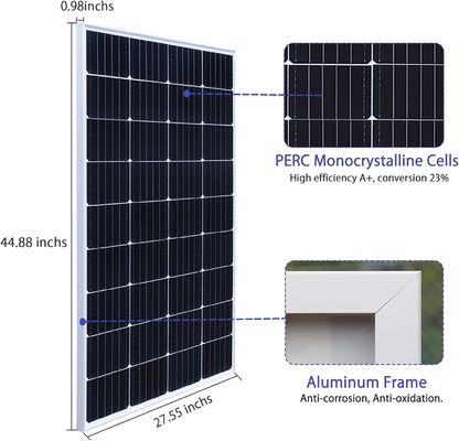 Modulo de painel solar rígido mono PV de 12V 24V 300W 150W Potência