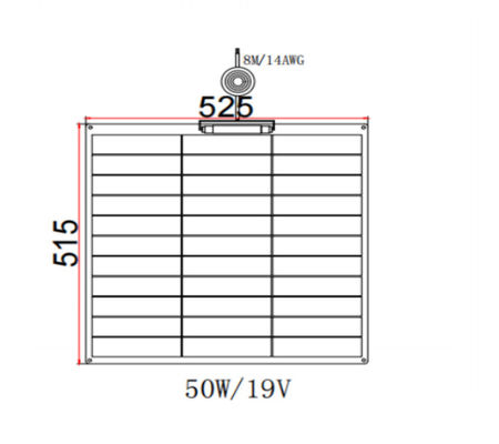FT50W painel solar flexível 50W 12V monocristalino com superfície de ETFE para uso exterior