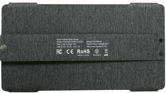 FT40W painel solar dobrável 40W painel solar dobrável impermeável IP65 com preto